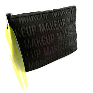 Scuba Fabric Engraved Makeup Bag NWT